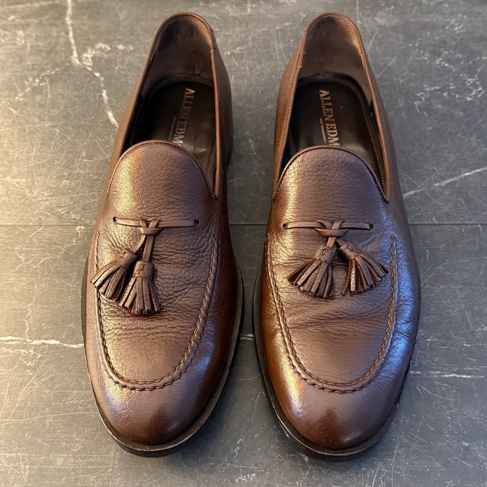 Mens Allen Edmonds Perugia Tassel Loafers 10.5 D Brown Leather
